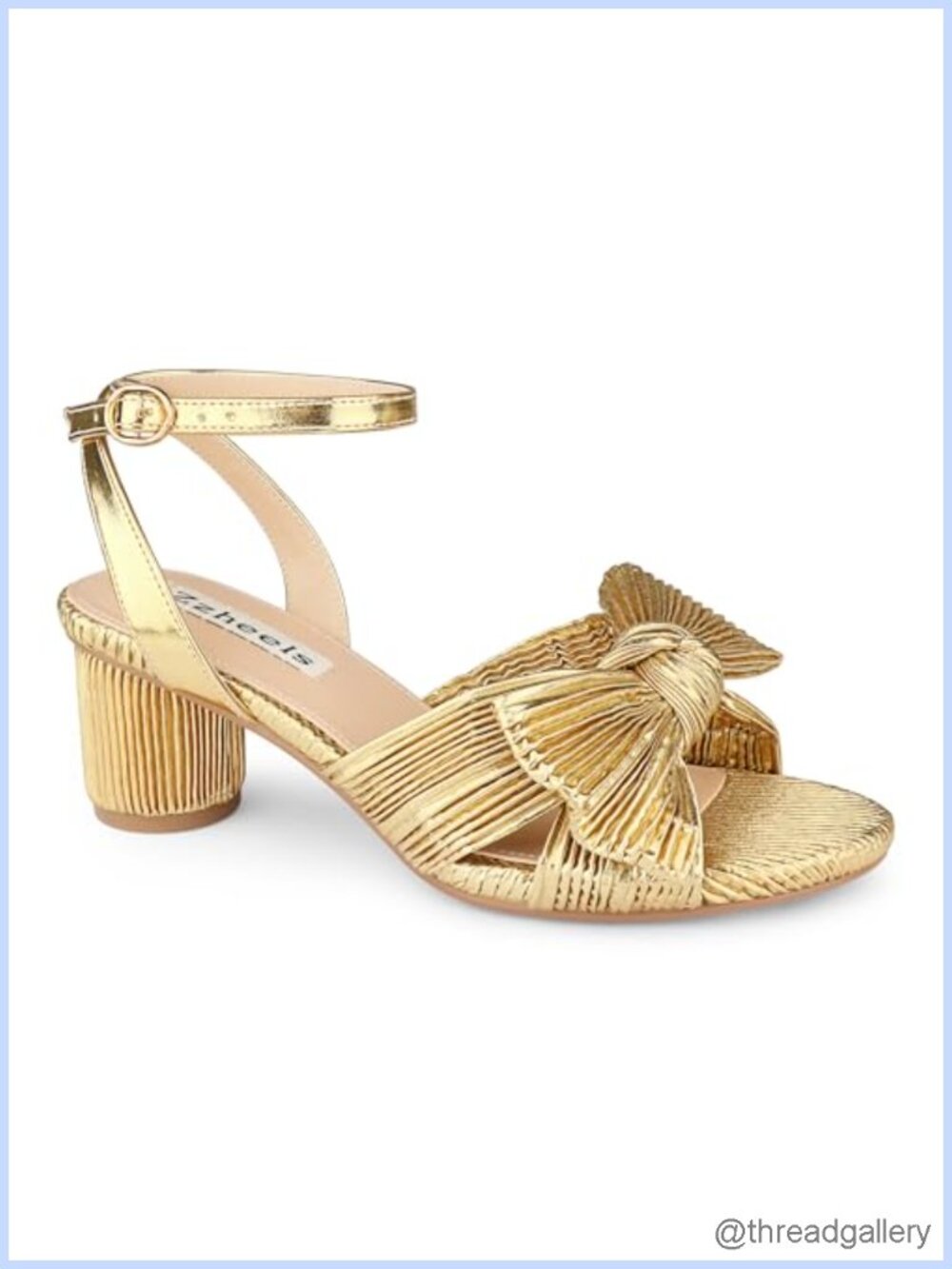 Women's Faux Leather Ankle Strap Block Heel Sandals with Bow